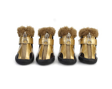 Load image into Gallery viewer, gold pet shoes luxury dog boots new design dog shoes
