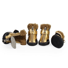 Load image into Gallery viewer, gold pet shoes luxury dog boots new design dog shoes
