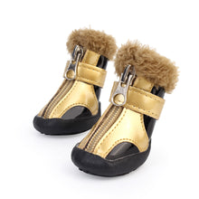 Load image into Gallery viewer, gold pet shoes luxury dog boots new design dog shoes
